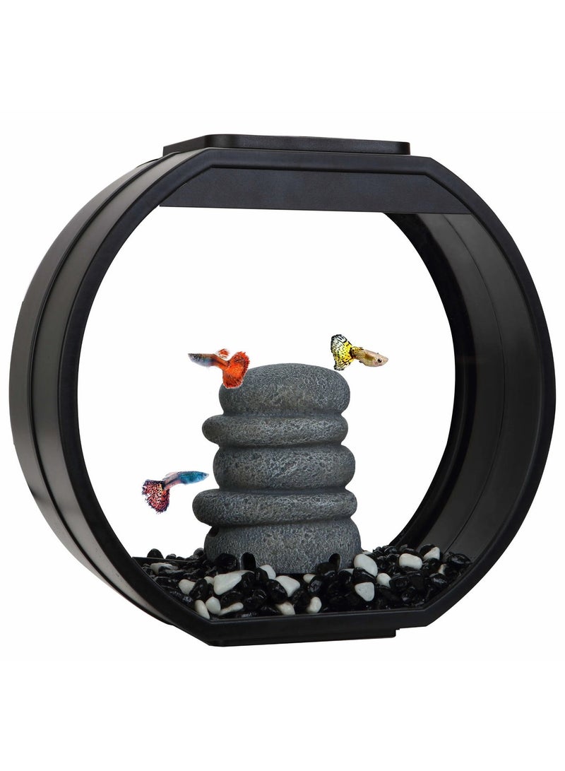 أيه أيه حوض أسماك ديكو أو ميني - إضاءة LED RGB سوداء مع تحكم باللمس 10 لتر - Image 3